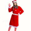 Women Christmas Santa Suit Long Dress Hat Belt Classic Red Santa Outfit Christmas  Halloween  Cosplay Party Decorations Cosplay