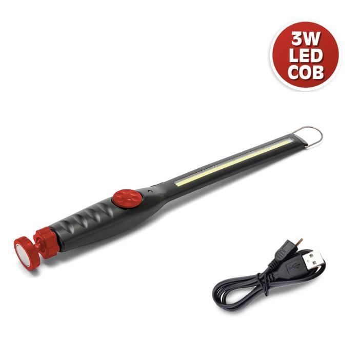 Lampe de Poche - BLACKMAN - Rechargeable - LED - 3W - Base Magnétique