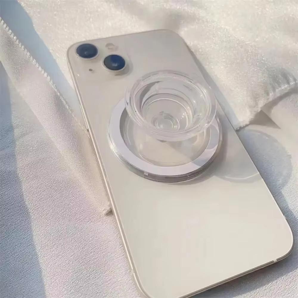 Magnetic Safe Ring Finger Expanding Stand Folding Mobile Phone Grip Holder Socket Pocket Support for iPhone Mac Samsung Xiaomi