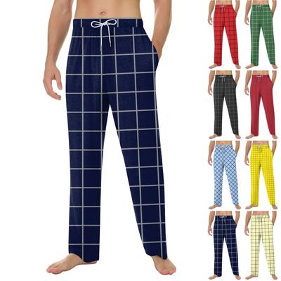 Weiche Pyjamahose für Herren mit Kordelzug, lässige Jogginghose