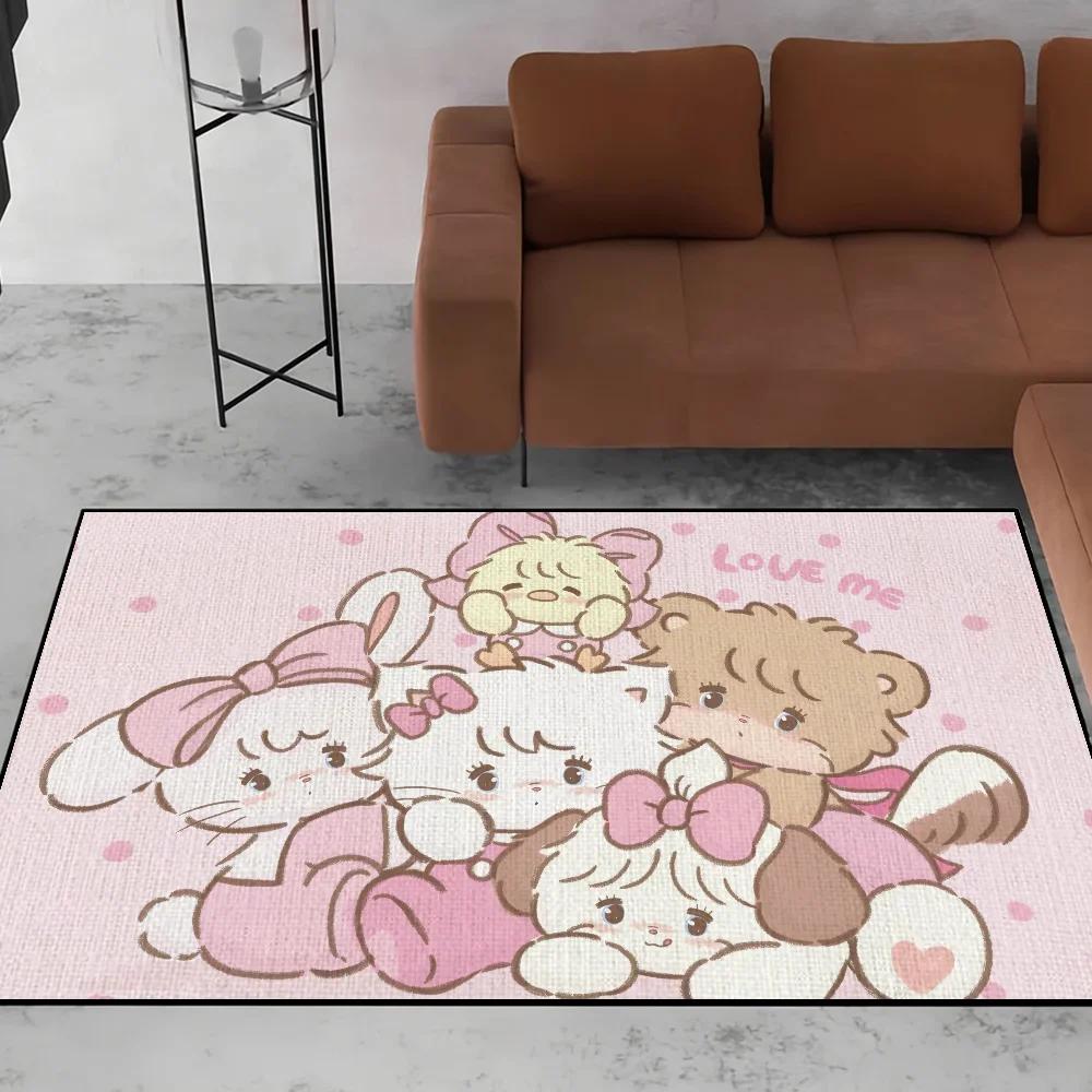 Small Carpet For House Bedroom Decoration Kitchen Bath Illustrations Super Absorbent M-Mikko Cute Rug Carpet Foot Non-slip
