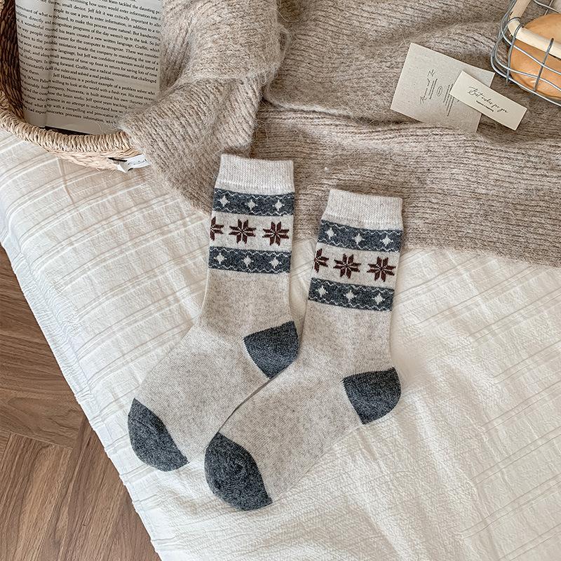 Advanced Star Medium Tube Wool Socks Warm Thickened Stacking Socks