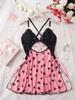 European and American temptation love mesh sexy, suspender skirt sexy nightgown lace, bow