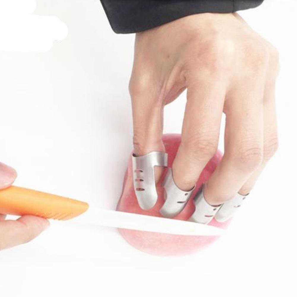 4PCS Creative Stainless Steel Finger Protector Hand Guard for Slice Safe Cooking Tools