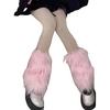 Fuzzy Leg Warmers Women Knee Length Faux Fur Leg Warmers Winter Long Boots Shoes Cuff Cover for Girls Street Party Daily Wear