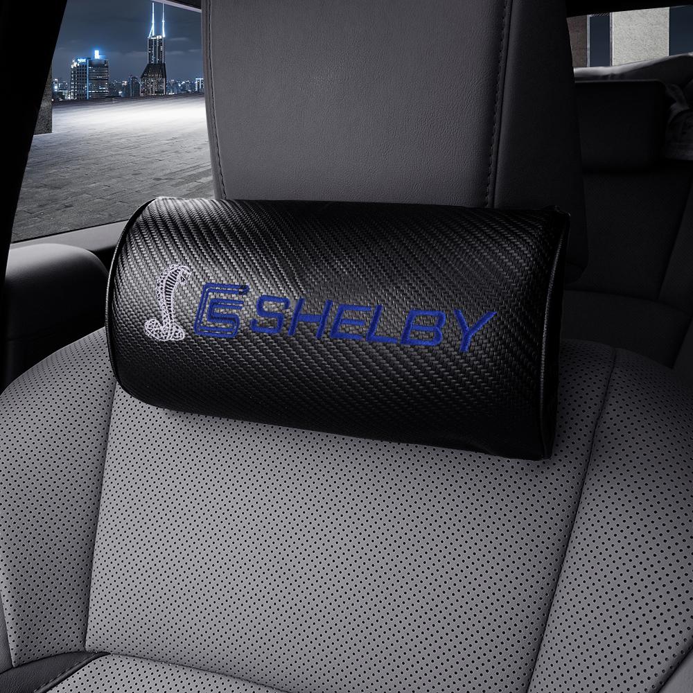 Car Carbon Fiber Headrest Seat Pillow For Ford ST Fiesta Focus Mk2 3 4 Edition Mondeo Fusion Ecosport Head Support Protector Pad