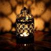European Retro Vintage Candle Holder Metal Hanging Candle Lantern  Outdoor Terrace