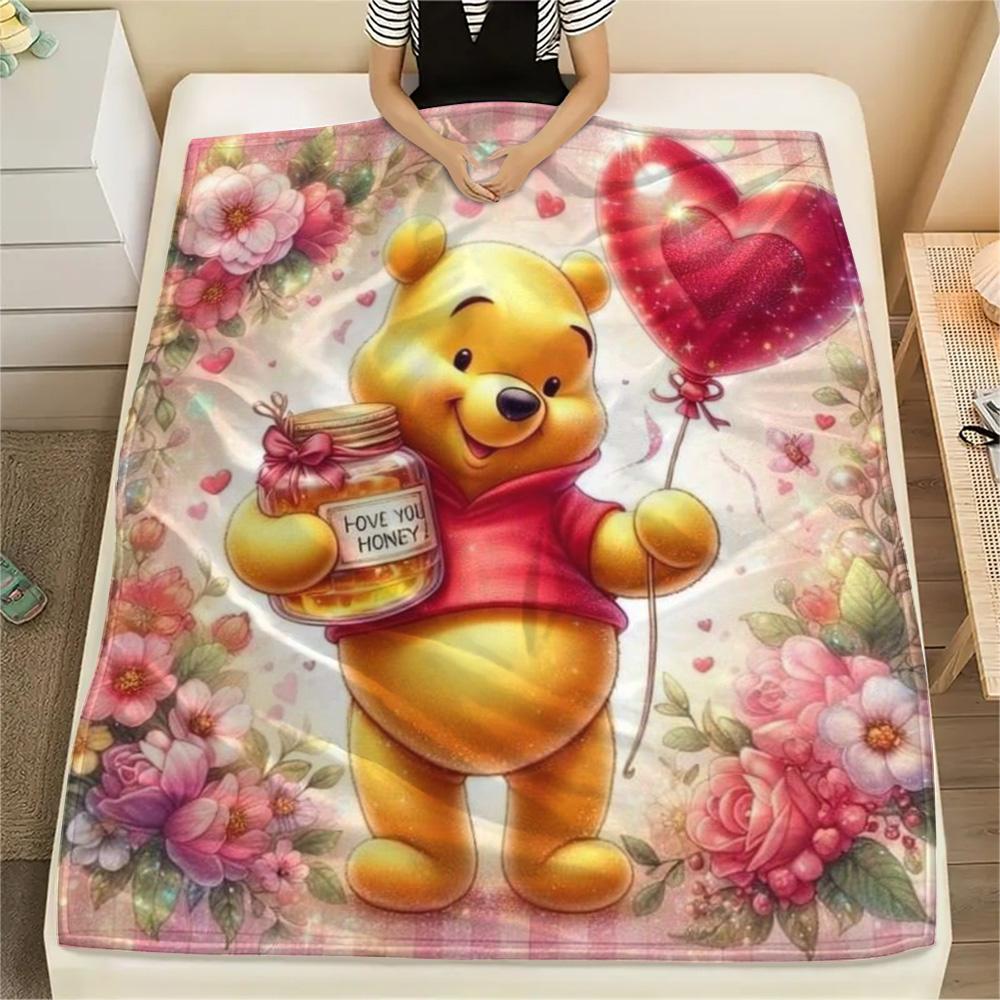 Winnie Pooh Love Heart Blanket Suitable For All Seasons Sofa Blanket Sheet Christmas Gifts Bedroom