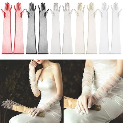 Zubehör Abend Prom Decor Party Kleid Brautkleid Fäustlinge Tüll Handschuhe Hochzeit Braut Handschuhe