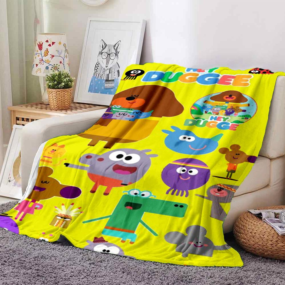 Hey Duggee Theme Printed Blanket - Perfect for Couch, Bed, Travel & Outdoor Use | Machine Washable, Cozy & Durable.