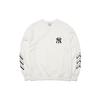 MLB New York Yankees Logo Print Crewneck Sweatshirt Unisex Sweatshirt White 3AMTS0514-50IVS