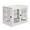 Dog Crate Furniture, Puppy Crate End Table, Pet Kennel House with 2 Doors for Medium and Small Dogs, 81 X 58.5 X 66 Cm, White