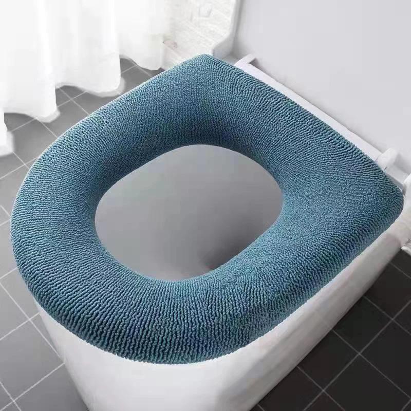 O Shape Universal Winter Toilet Seats Cover Closestool Mat Washable Bathroom Accessories Knitting Keep Warm Soft Toilet Seat