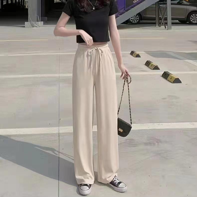 Palazzo Pants for Women Spring Summer Casual Lounge Pants High Waist Trousers Baggy Wide Leg Pants Women's Beach Vacation Flowy Pants