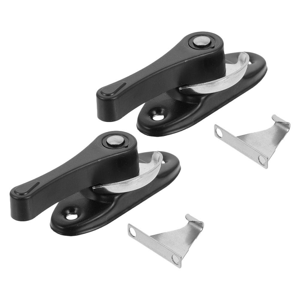 2Set Moon Shaped Stainless Steel Window Lock Latch with Hook Easy Install Security Door Lock for Home Hotel Garage Sliding