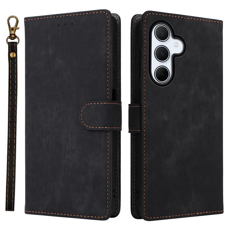 

Для Samsung Galaxy A36 5G Кошелек Чехол для телефона Блокировка RFID Кожа PU Книжка Подставка Вид Black