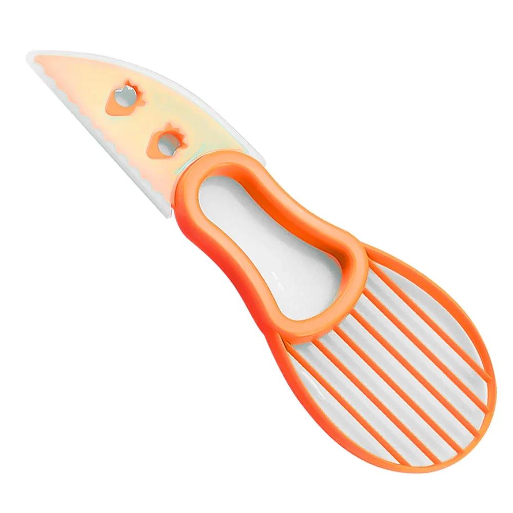 

3 in 1 Avocado Slicer Shea Corer Butter Fruit Peeler Cutter Pulp Separator Plastic Knife Kitchen Vegetable Tools оранжевый