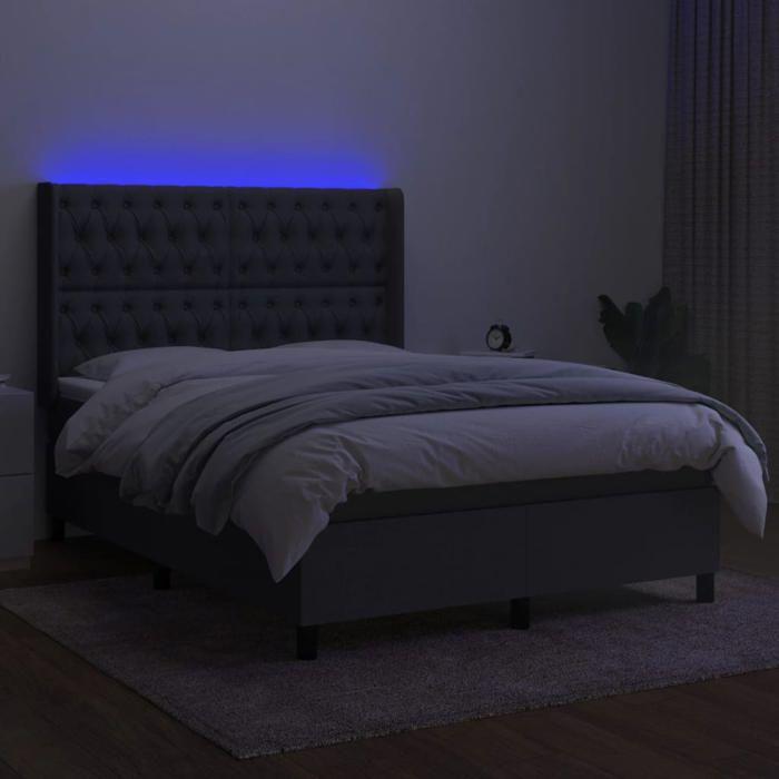 VidaXL Sommier à Lattes de Lit avec Matelas et LED, Lit Rembourré, Lit Double, Lit Adulte de Chambre à Coucher Intérieur, 3138550