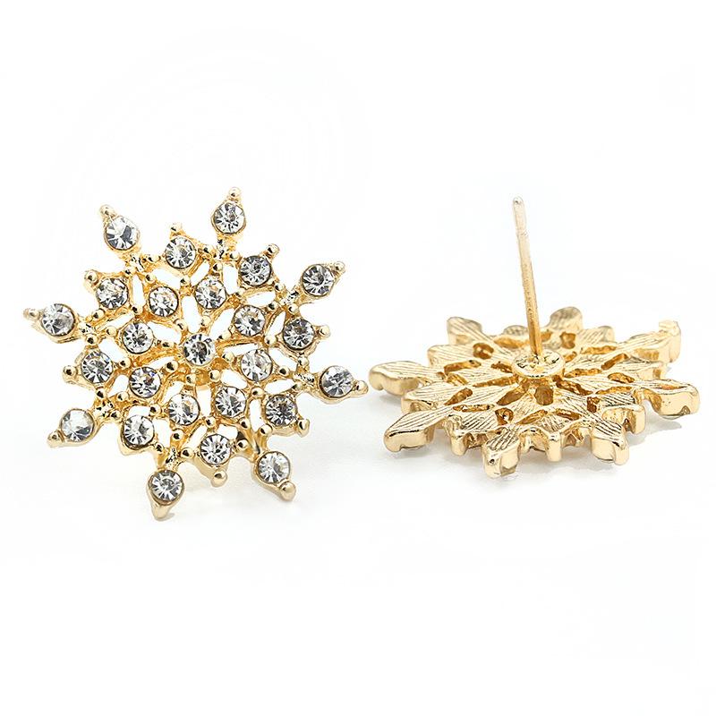 Korean Snowflake Rhinestone Earrings - Dazzling Diamond Temperament Design