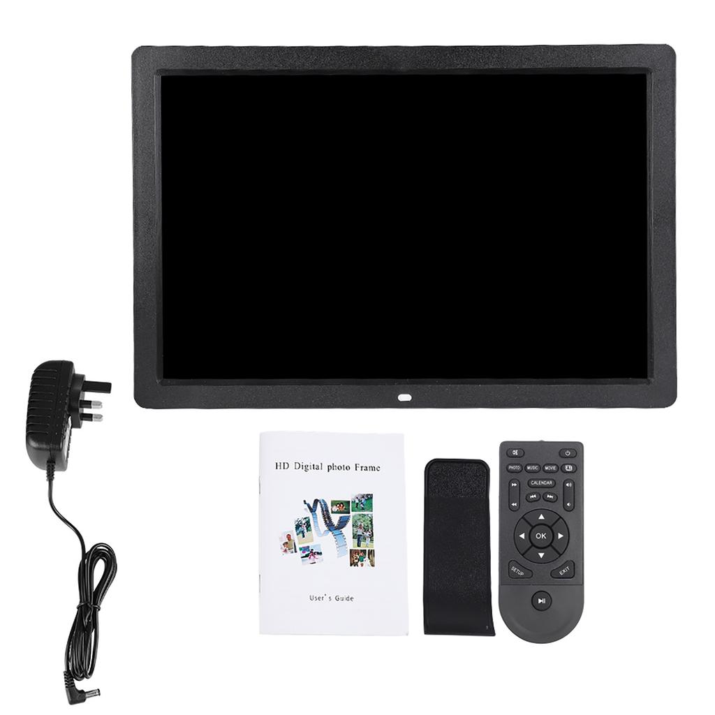 17Inch 1440*900HD Digital Photo Picture Frame Alarm Clock Player Album Remote Control White