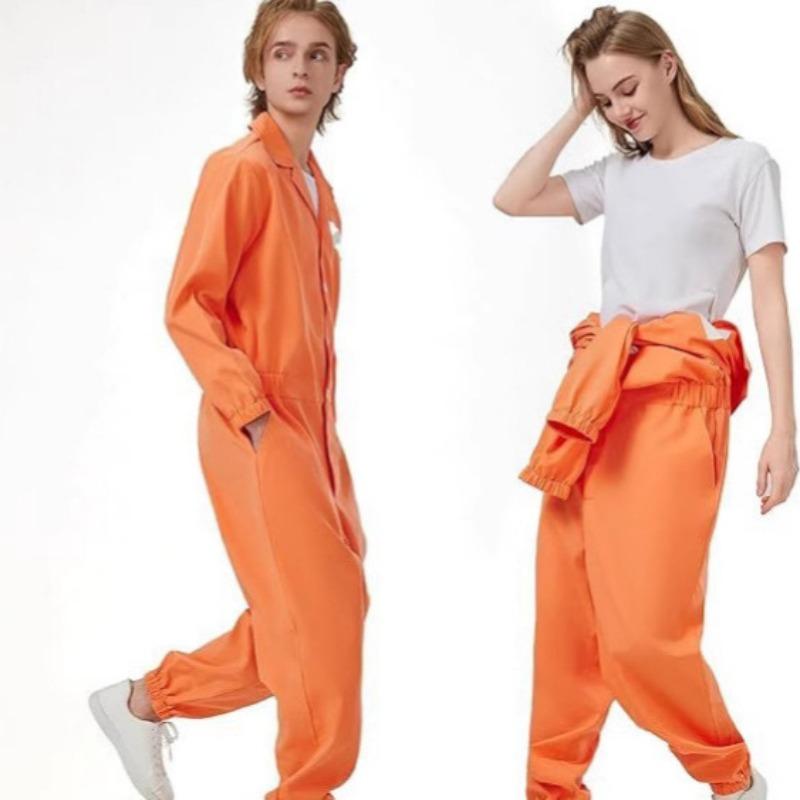 Adult cosplay costume Halloween prisoner costume Prison prisoner cosplay costume Orange uniform