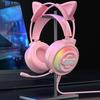 PSH-400 Wired Headphone Luminous Noise Reduction 3.5mm USB HiFi Stereo Gaming Headset with Microphone for Desktop