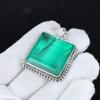 Aqua Apatite Gemstone Silver Pendant In 925 Sterling Silver - Handmade Square Design, Perfect for Gifts, and Everyday Wear Jewelry Women Gift