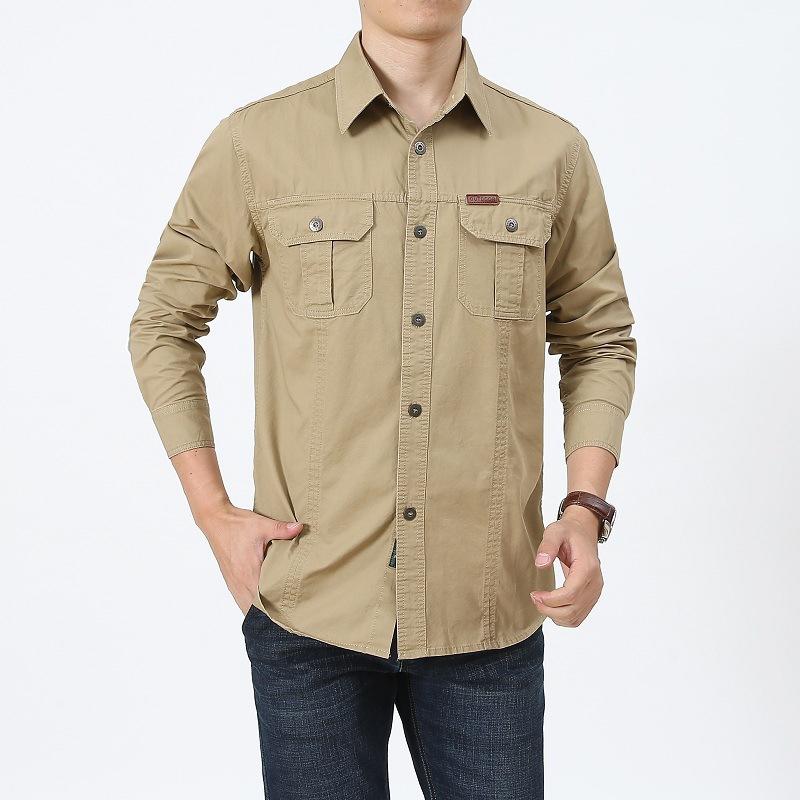 New Men's Long-sleeved Shirt for Spring and Autumn Trendy Cotton Casual Large-size Men's Shirt