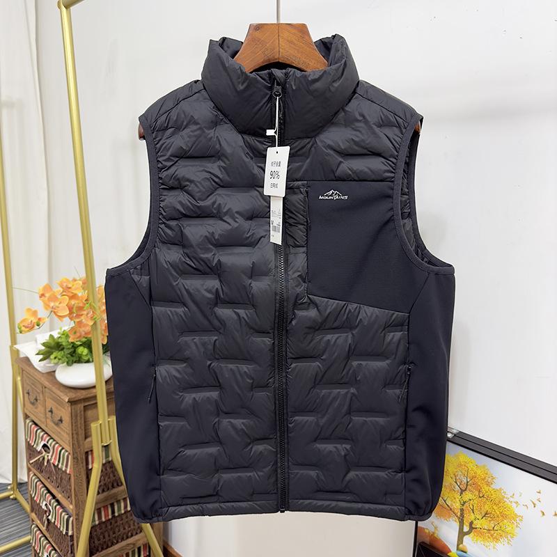 Herren Winddichte Stehkragen Daunenweste - Leicht, Heißversiegelt, 90% Daunen, Ärmellose Oberbekleidung für Herbst/Winter