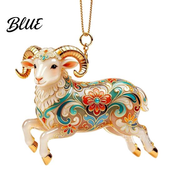 Decorative Hanging Ornaments for Tree 2PCS Christmas Goat Ornaments 2D Acrylic Festive Party Supplies Pendants Lightweight Holiday Home Decor