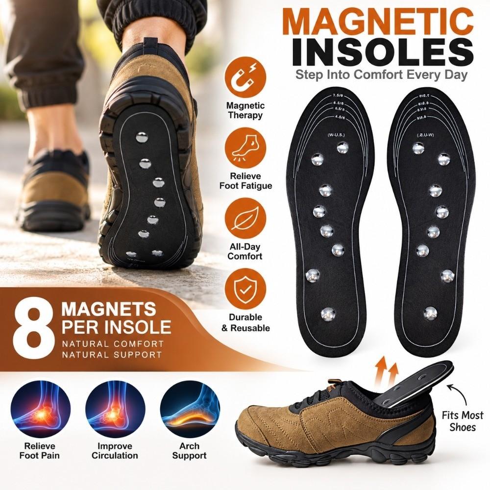 1 Pair Cuttable Shoe Insole EVA Cushioning Magnetic Massage Insole Shoe Insert  Men's Women's Shoes