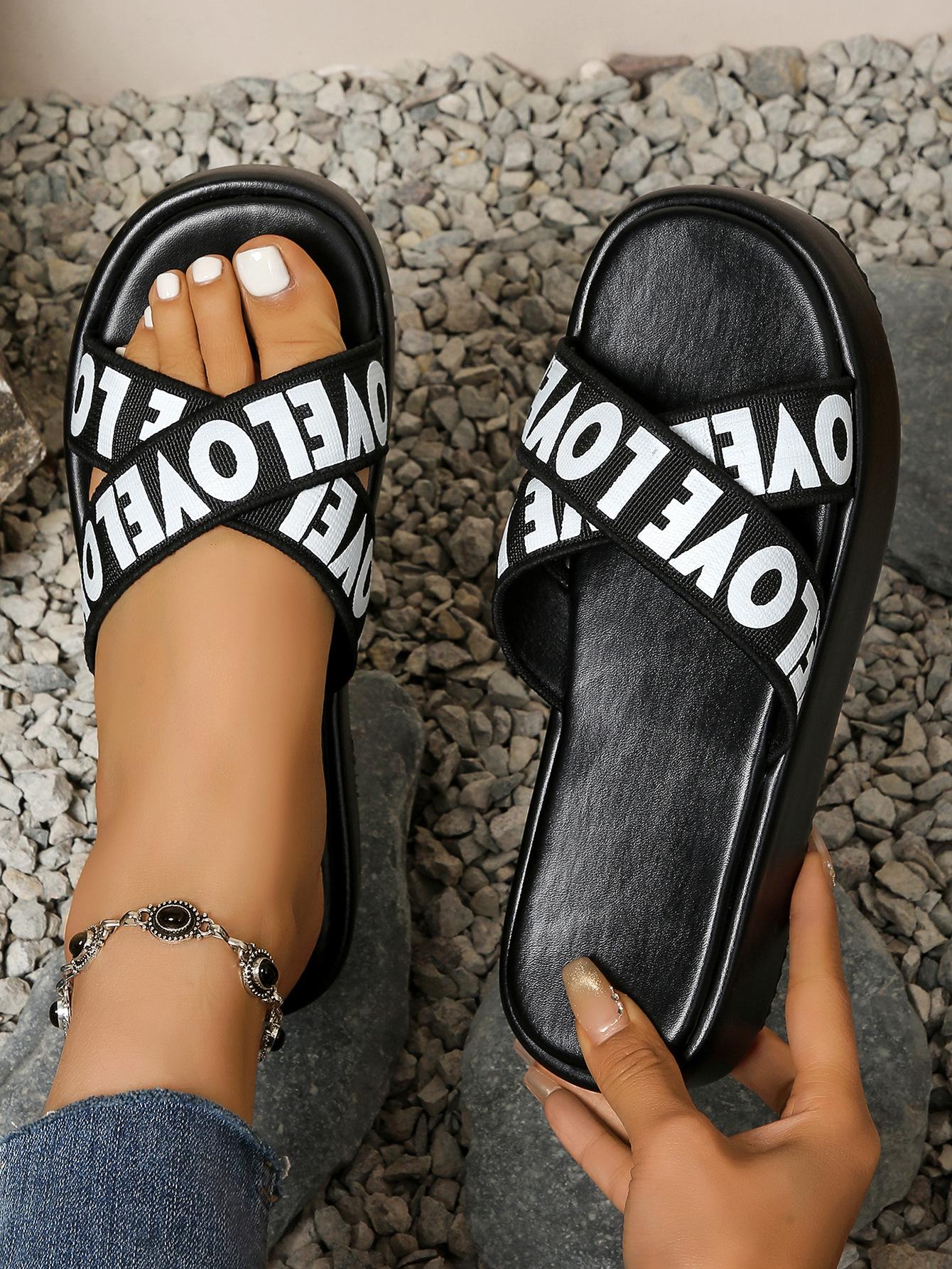 

2025 summer new fashion cool slippers women s home shoes women s fork holiday beach slippers 43 чорний