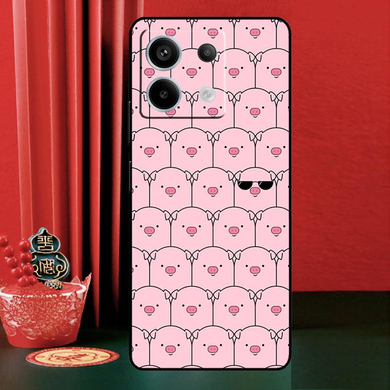 Cute Pink Pig For Xiaomi Redmi Note 13 14 Pro 12 11 9 10 9S 10S 11S 12S Redmi 14C 13C 10C 12C Phone Case