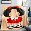 1PC Mafalda Print Flannel Blanket, High Quality All Seasons, Home Decor, Warmth and Comfort, Perfect for Christmas Gifts