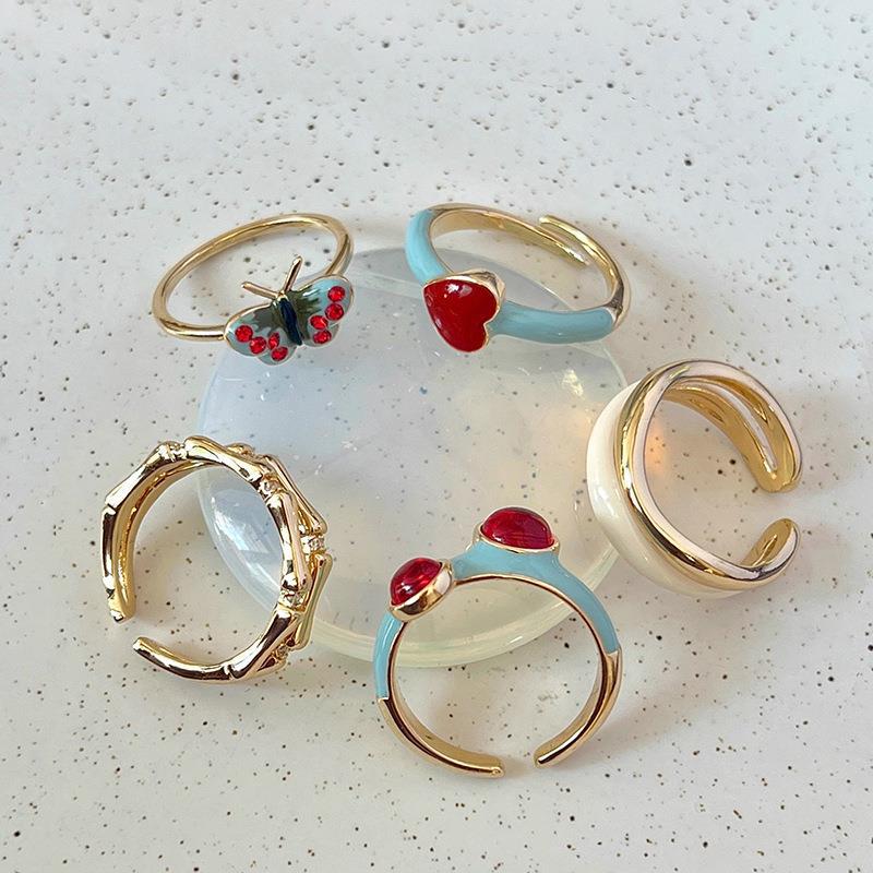 Beautifully Butterfly Designed Adjustable Ring For Women Unique Ins Style Copper Accessory