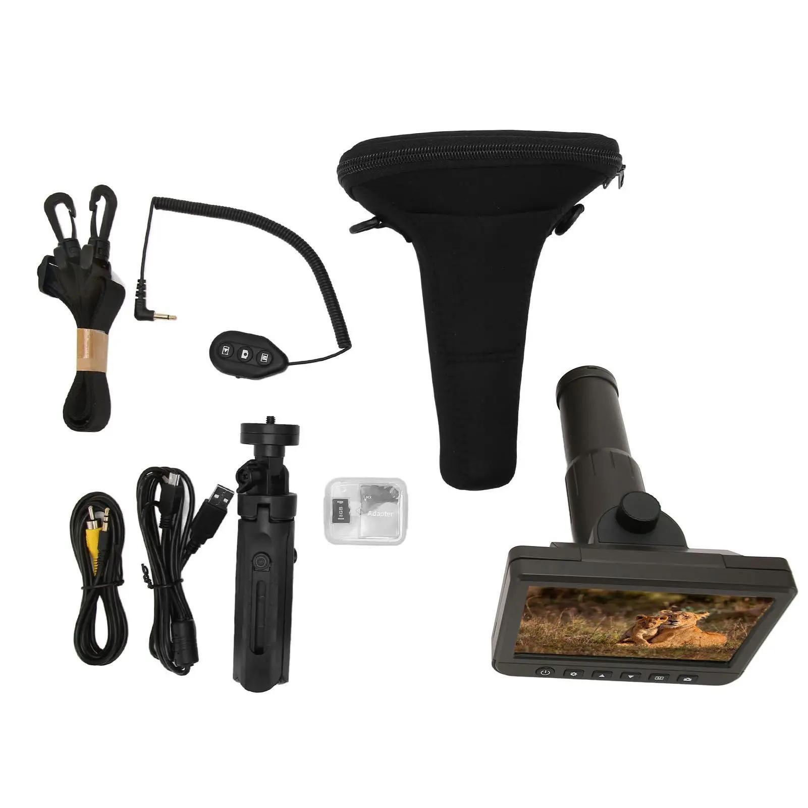 Цифровая камера-телескоп 50-кратное увеличение 1080P видео 5-дюймовый ЖК-дисплей Цифровой телескоп с камерой для охоты на открытом воздухе