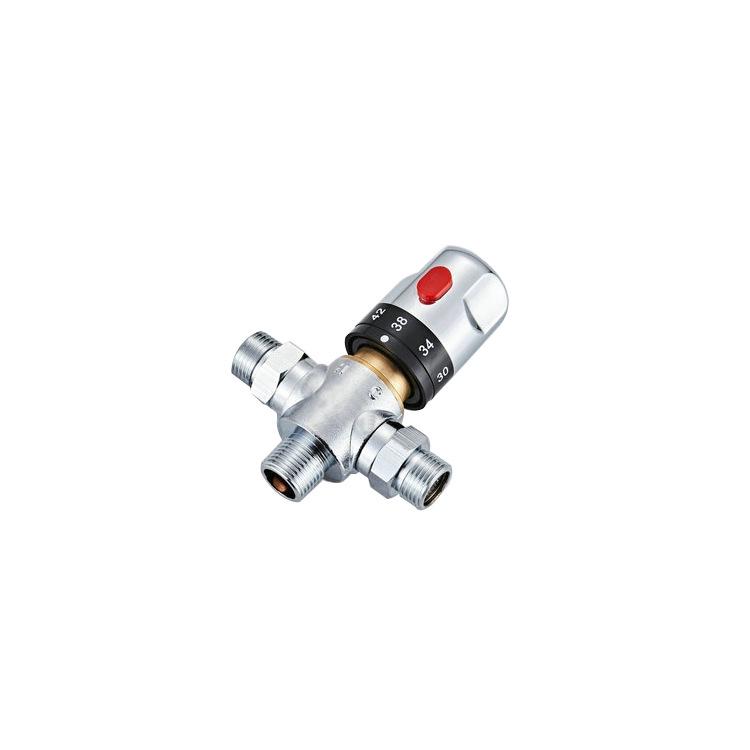 All-Copper Solar Thermostatic Mixing Valve for Shower - Three-Way Hot & Cold Water Control