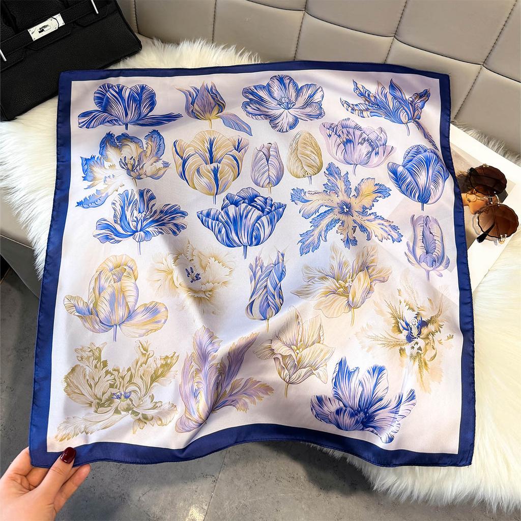 Fashion Square Fashion Foreign Style Small Silk Scarf Women'S Headband Decorative Scarf Dual-Purpose Small Square Scarf New Scarf
