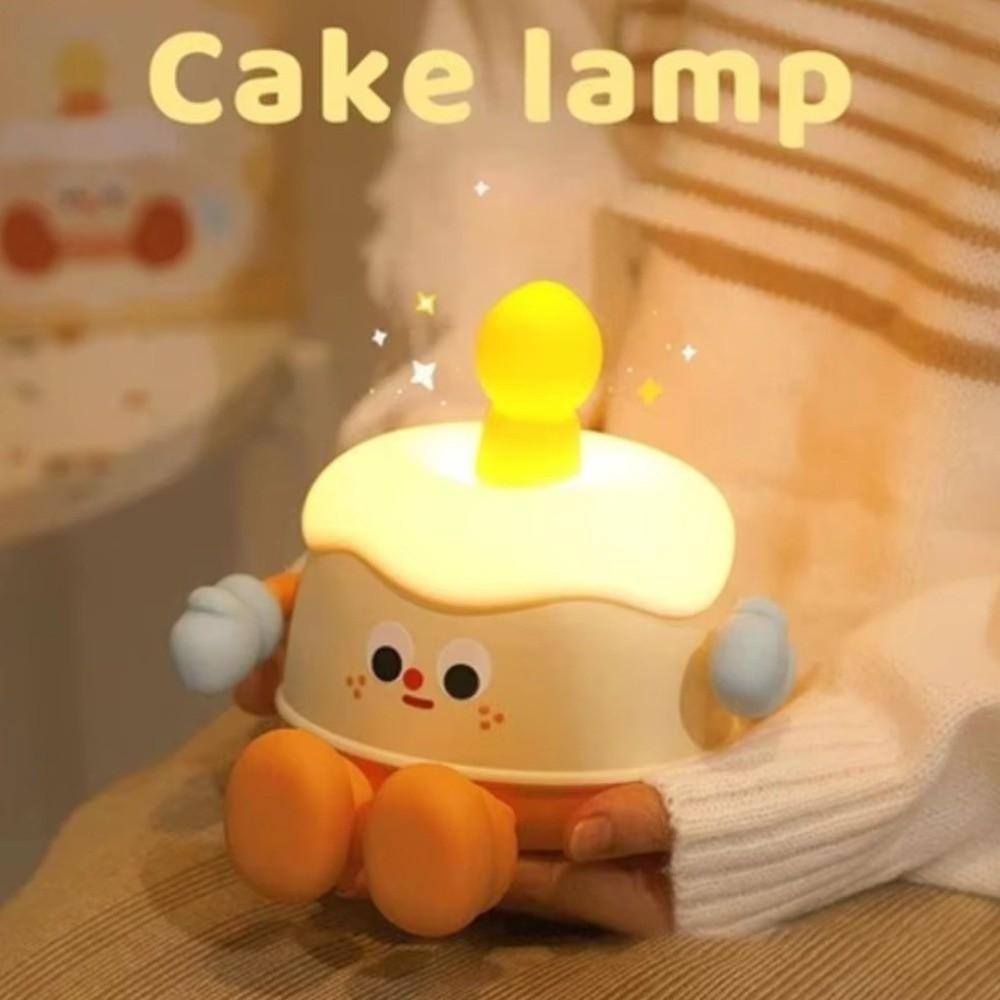 Cartoon LED Night Lamp Soft Silicone Table Lamp Birthday Cake Light  Bedside Lighting