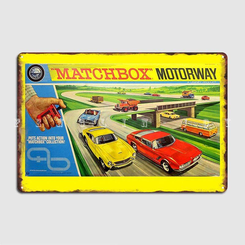 Matchbox Автомагистраль Металлическая Табличка Постер Клуб Дом Паб Гараж Винтажный Постер Жестяной Знак Постер 20x30cm