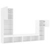 4 piece living wall unit with LED lighting white wood based material