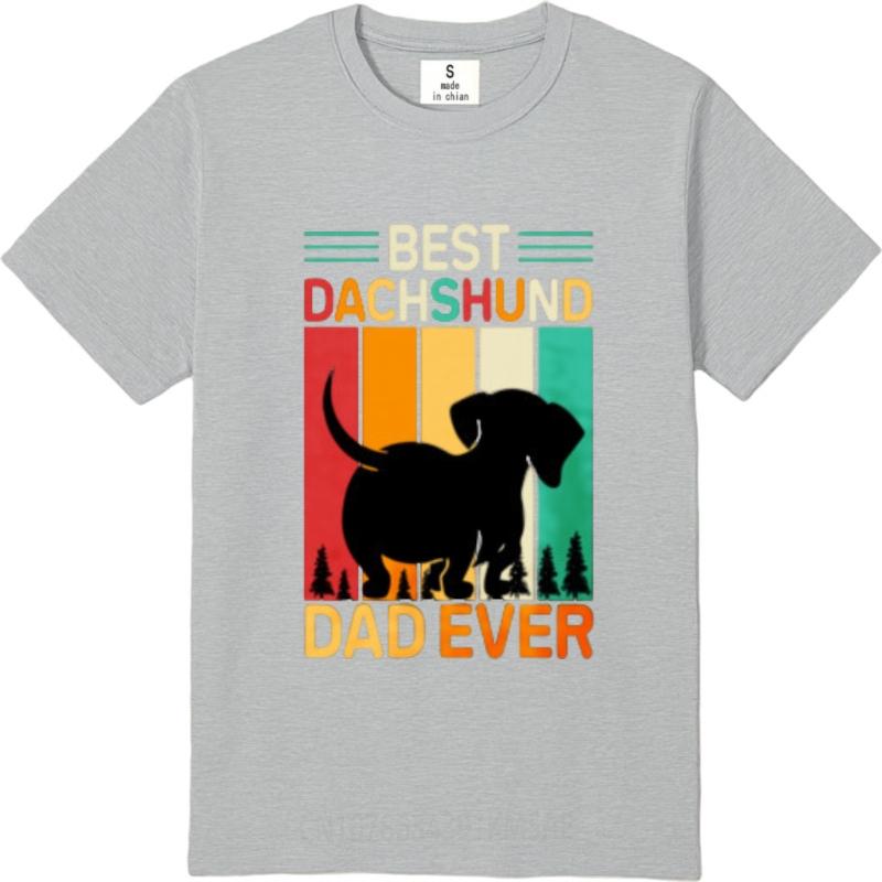 Minimalist Tshirt Soft Oneck t shirt Vintage Best Dachshund Dad Ever Vintage Design Hiphop For men Tee shirt Breathable Tee