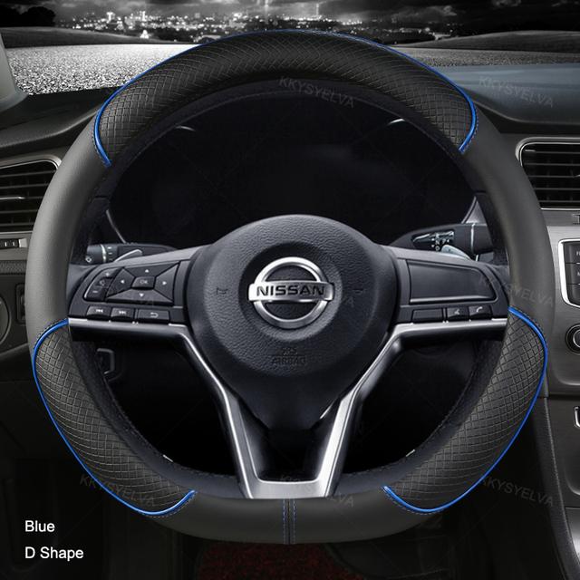 Car Steering Wheel Cover D Type PU Leather For Nissan X-trail Qashqai Rogue Sport Rogue 2017 2018    Altima Versa
