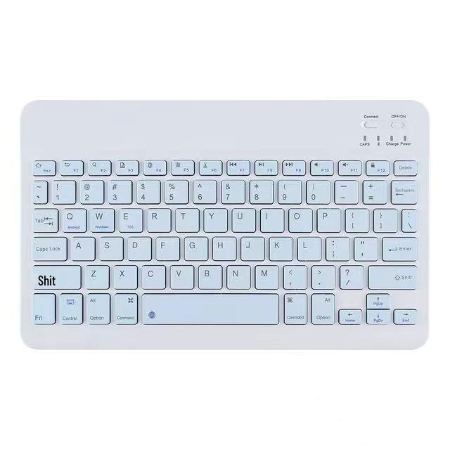 Wireless Bluetooth Keyboard with Colorful Backlight for Mobile Phones and Tablets, Compatible with 7-10 Inch Devices, Luminous Russian Layout