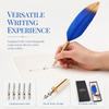 24cm/9.4in Calligraphic Pen Set Blue Dip Pen Set Replacement Feather Pen Kit  Calligraphy Practice