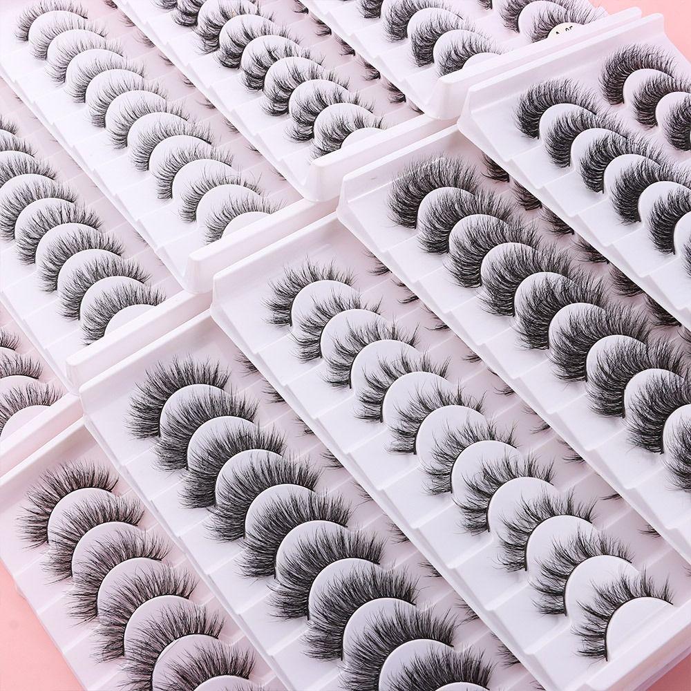 Thick Long False Eyelashes Fluffy Wispies Lashes Beauty Makeup Eyelashes Extension Tools  Woman