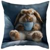 Vibrant Bohemian Style Short Plush Pillow Cover 45x45cm Charming Kitten Living Room Bedroom Decor (Pillow Insert Not Included)