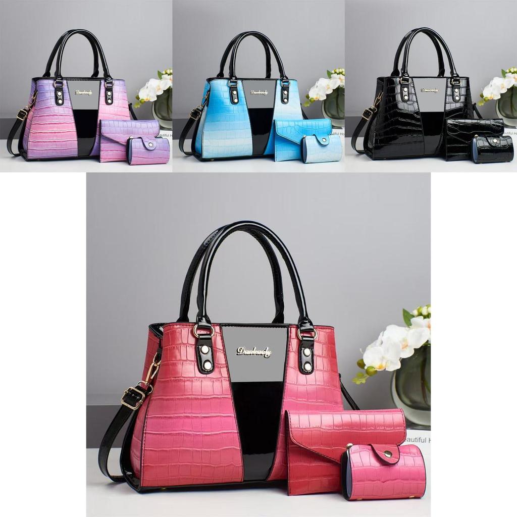 Pu Large Capacity Crocodile Pattern Tote Bag With Zipper Closure For Daily Use