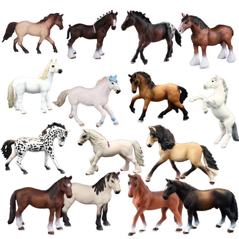 1Pc Children's Simulation Animal Toys Wildlife Model Set Solid Quarter Horse White Horse Black Horse Maxima Horse