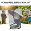 UV Protection Hat with Face Mask Breathable Insect Protection Wide Brim Fishing Hat Outdoor Sport Nature Hiking Camping Mesh Hat